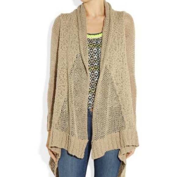 Michael Kors Open Knit Cotton and Linen cardigan sweater - Picture 1 of 2